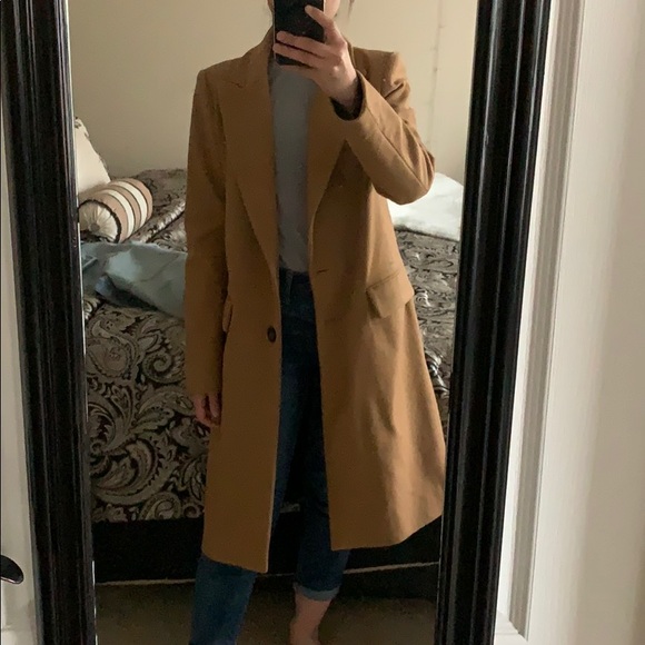 ZARA Basic Masculine Wool Coat Camel - Picture 5 of 5